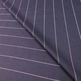 2 YDS Blue and White Chalk Striped Loro Piana Wool Silk and Linen Fabric