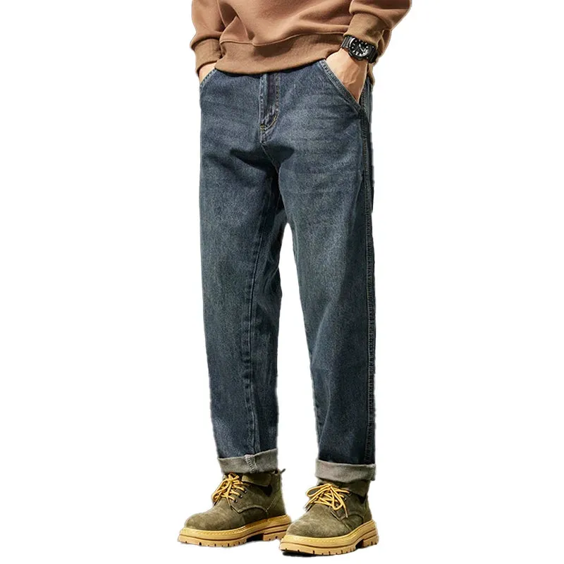 2024 Autumn Mens Baggy Pants Loose Fit Jeans Men Denim Harem Pants Casaul Men's Trousers Streetwear Mens Clothing Oversized Kpop