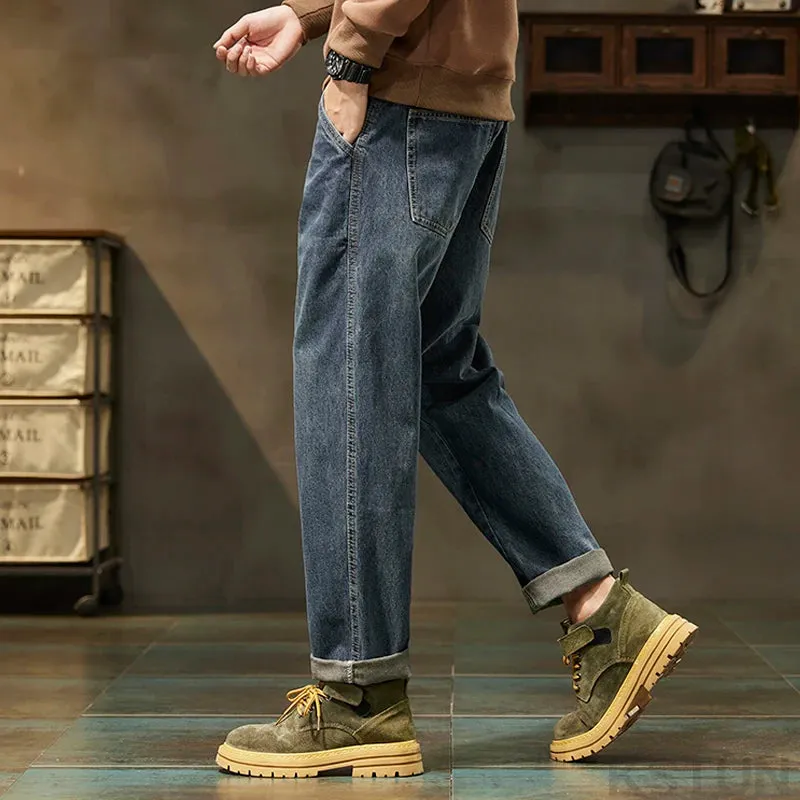 2024 Autumn Mens Baggy Pants Loose Fit Jeans Men Denim Harem Pants Casaul Men's Trousers Streetwear Mens Clothing Oversized Kpop