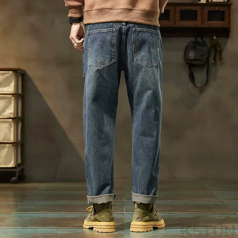 2024 Autumn Mens Baggy Pants Loose Fit Jeans Men Denim Harem Pants Casaul Men's Trousers Streetwear Mens Clothing Oversized Kpop