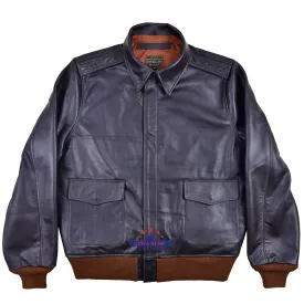 A2 REPRO WWII 1939 WERBER SPORTSWEAR Seal Brown Horse Hide Leather Jacket
