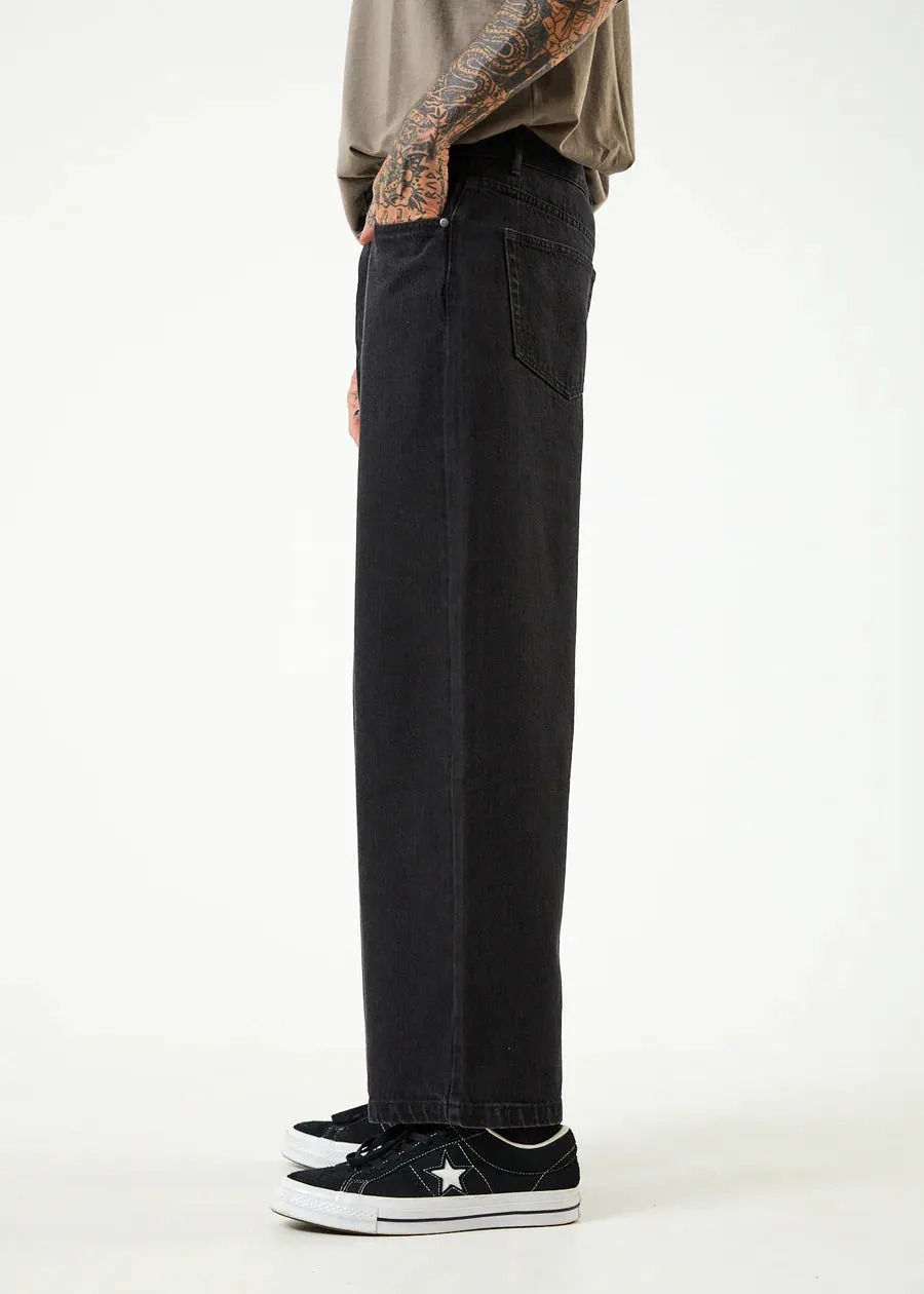 Afends Pablo Organic Denim Baggy Jeans - Washed Black