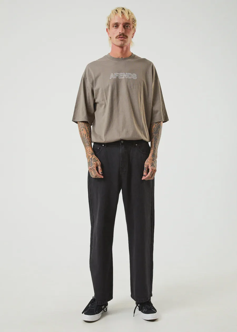 Afends Pablo Organic Denim Baggy Jeans - Washed Black