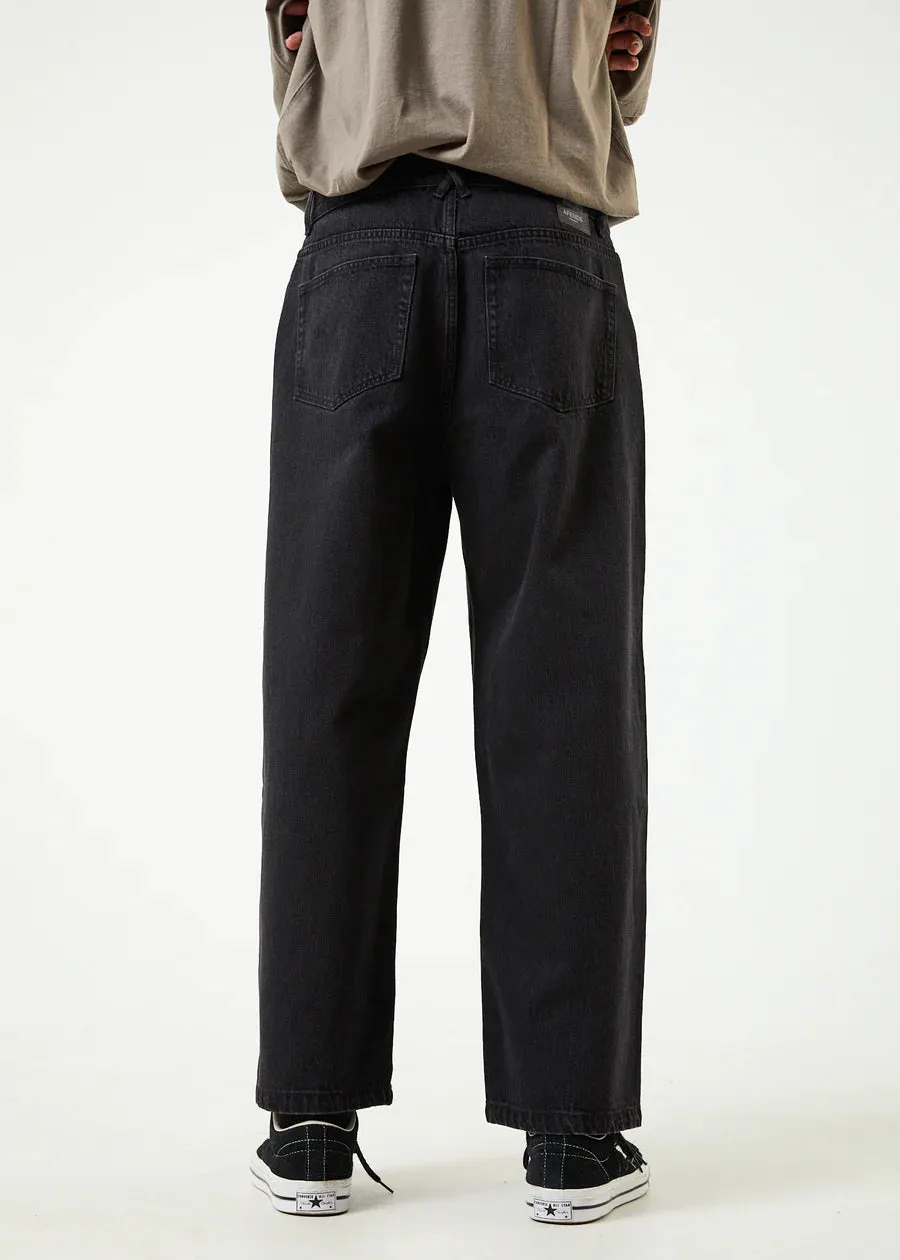 Afends Pablo Organic Denim Baggy Jeans - Washed Black