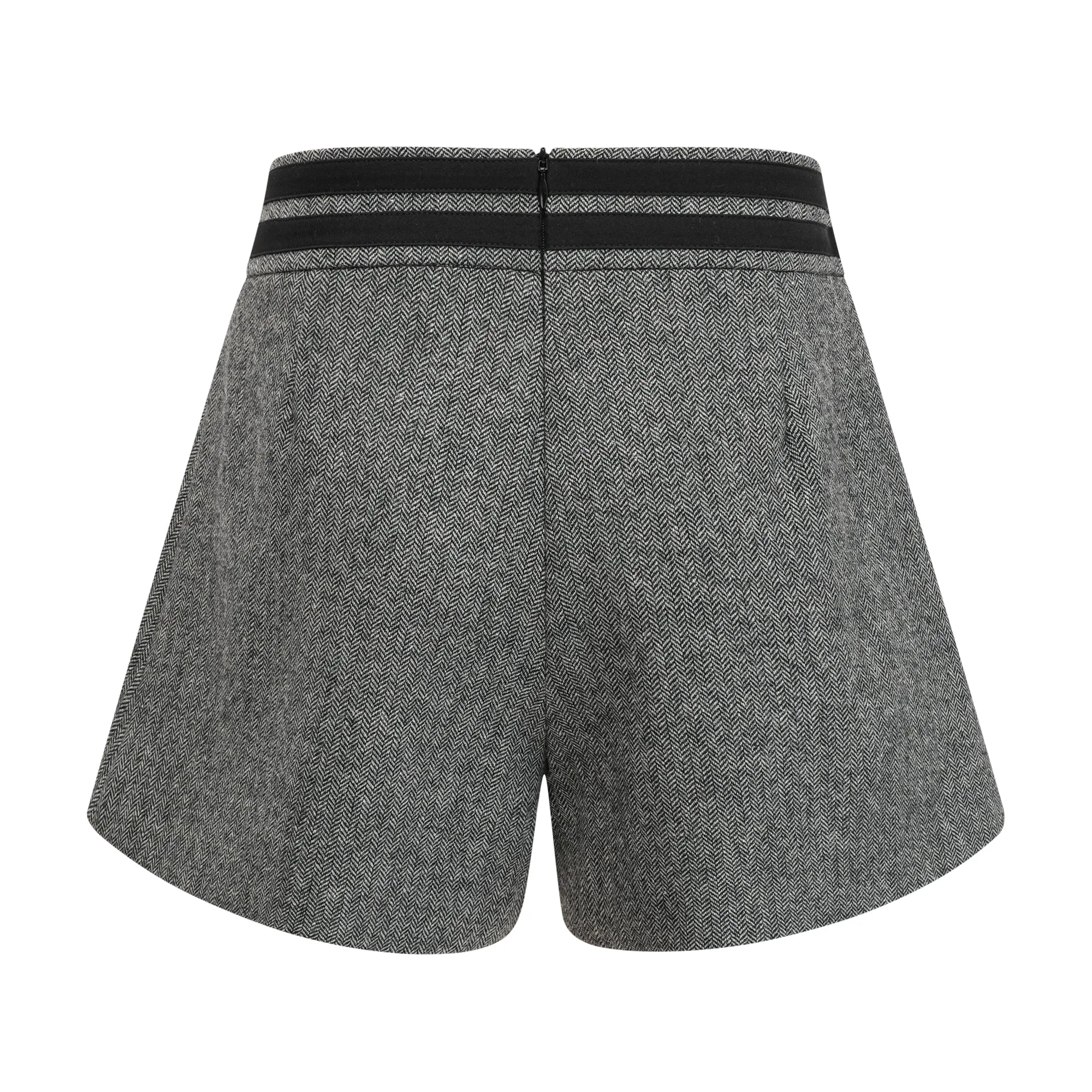 Agathe grey herringbone top & shorts matching set