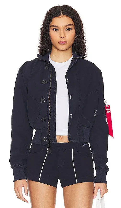 ALPHA INDUSTRIES Us Navy Cropped Jacket in Navy