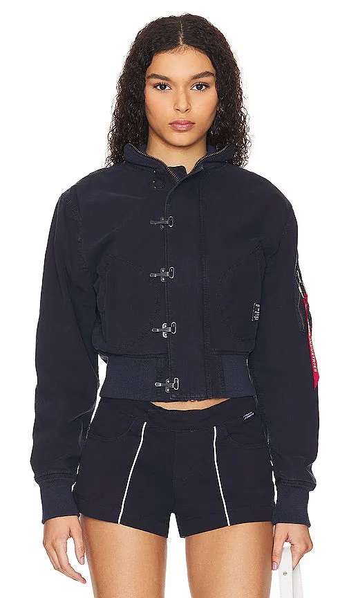 ALPHA INDUSTRIES Us Navy Cropped Jacket in Navy