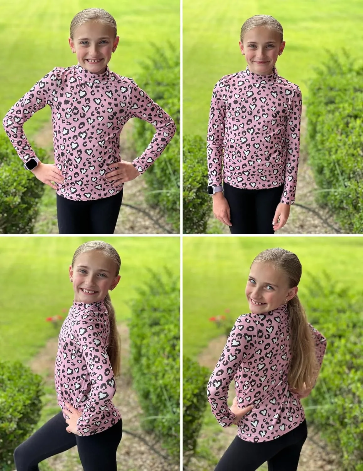 Arshiner Girls Long Sleeve Mock Turtleneck Shirts Slim Fit Casual Layer Top