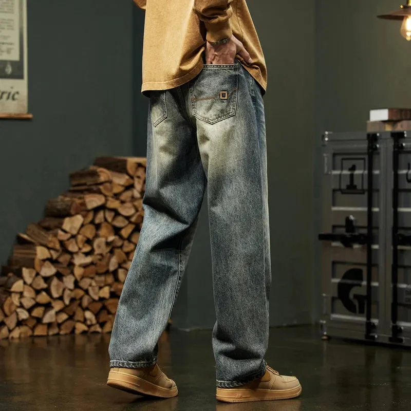 Baggy Jeans Men Wide Leg Pants Casual Oversize Jeans For Men Clothing Loose Straight Vintage Male Denim Trousers 2024 New Kpop