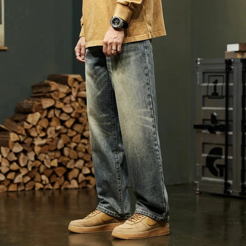 Baggy Jeans Men Wide Leg Pants Casual Oversize Jeans For Men Clothing Loose Straight Vintage Male Denim Trousers 2024 New Kpop