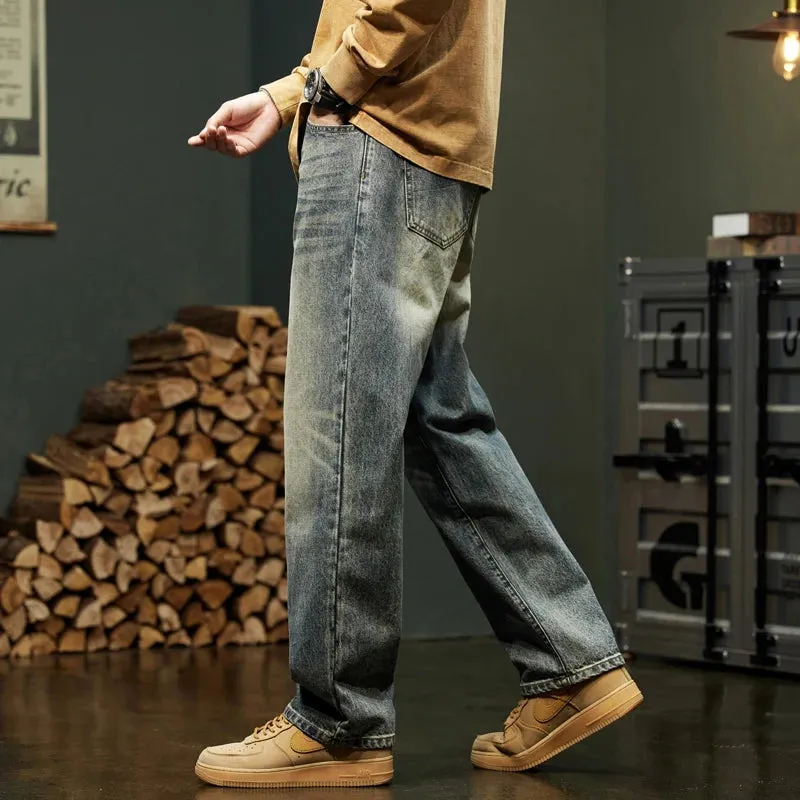 Baggy Jeans Men Wide Leg Pants Casual Oversize Jeans For Men Clothing Loose Straight Vintage Male Denim Trousers 2024 New Kpop