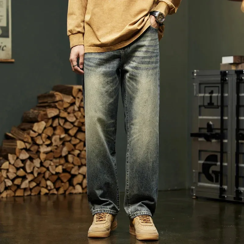 Baggy Jeans Men Wide Leg Pants Casual Oversize Jeans For Men Clothing Loose Straight Vintage Male Denim Trousers 2024 New Kpop