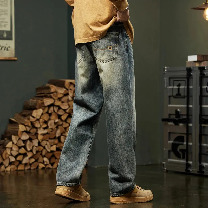 Baggy Jeans Men Wide Leg Pants Casual Oversize Jeans For Men Clothing Loose Straight Vintage Male Denim Trousers 2024 New Kpop