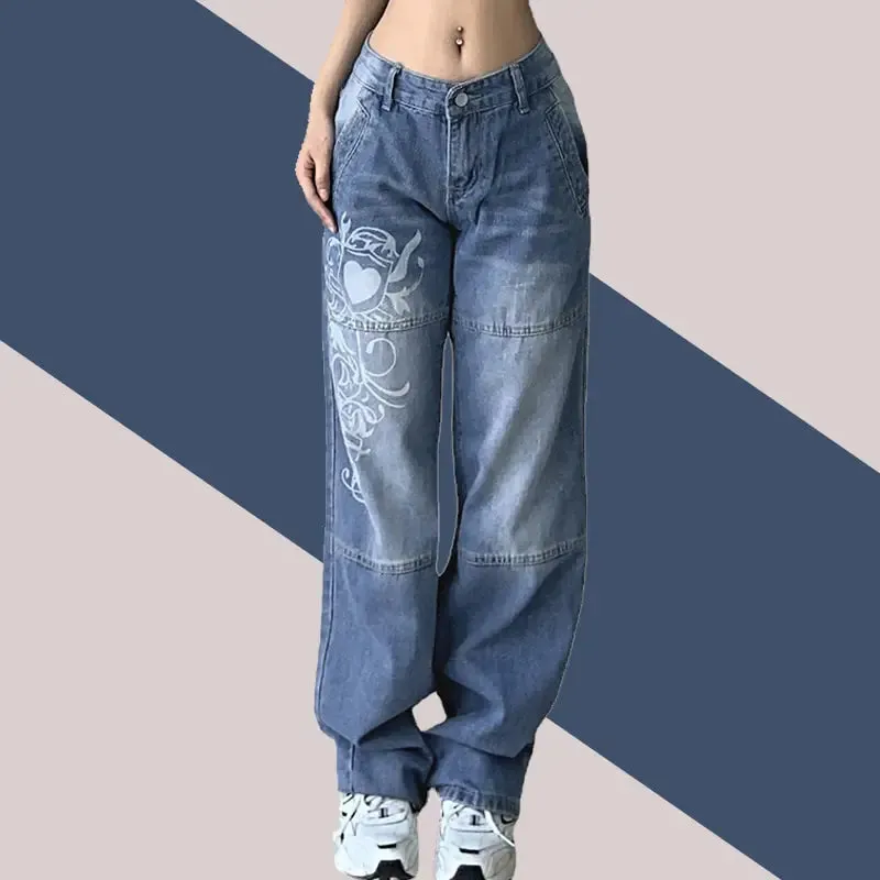 Baggy Printed Cargo Jeans^