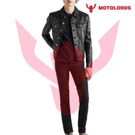 Black Leather trucker jacket | Sale 2024