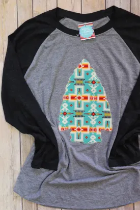 Blaze Turquoise Raglan Tee
