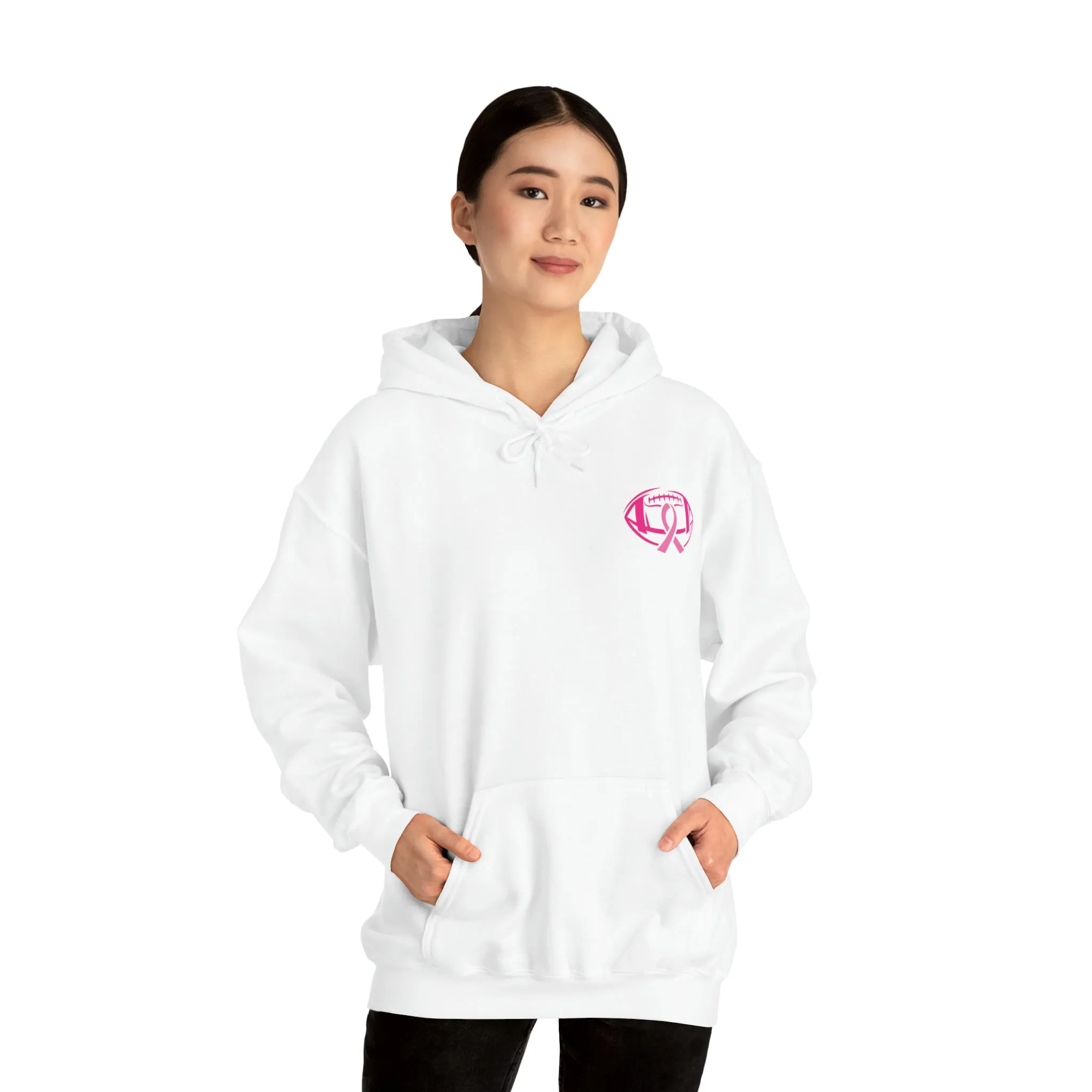 Breast Cancer Pink Football Hooded Sweatshirt