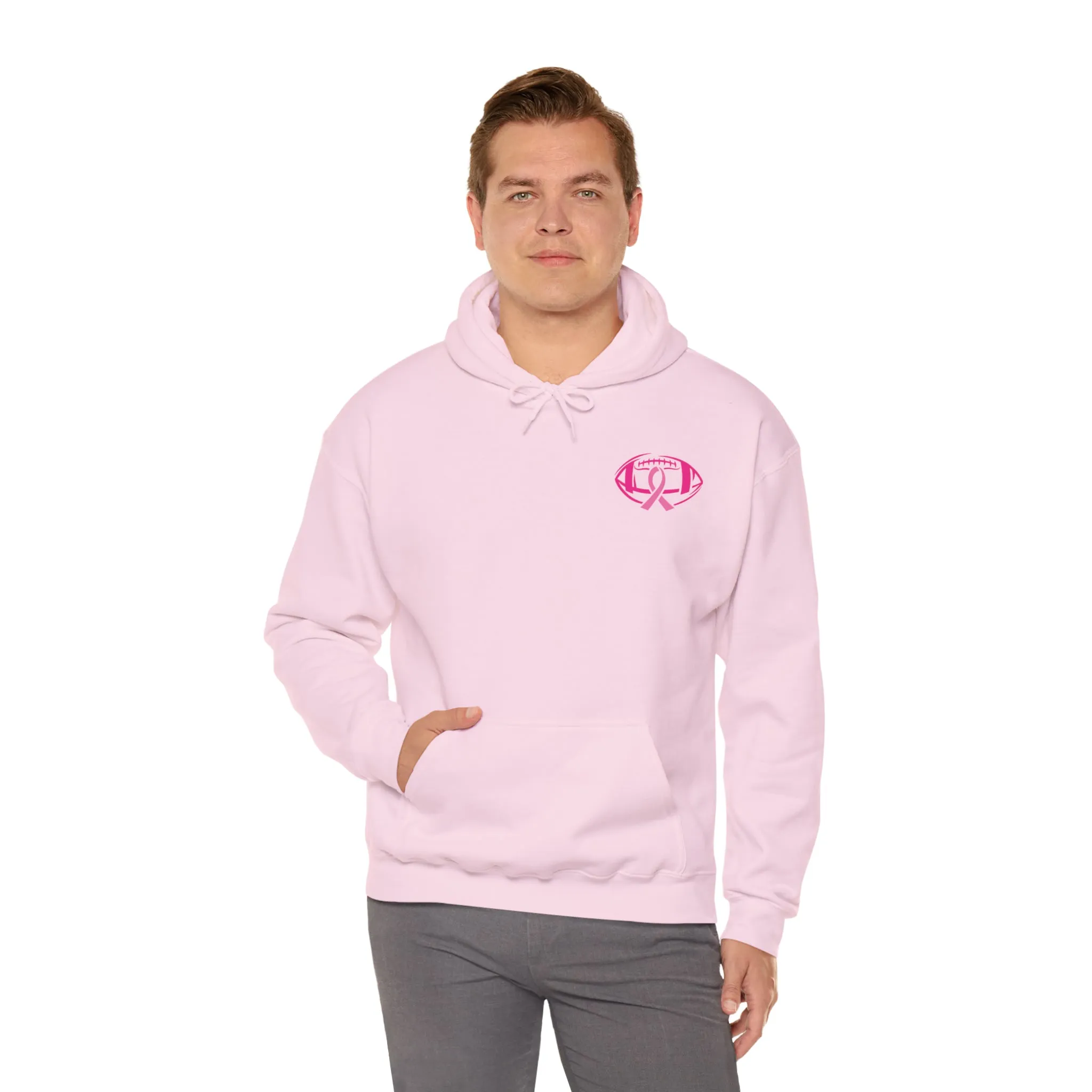 Breast Cancer Pink Football Hooded Sweatshirt