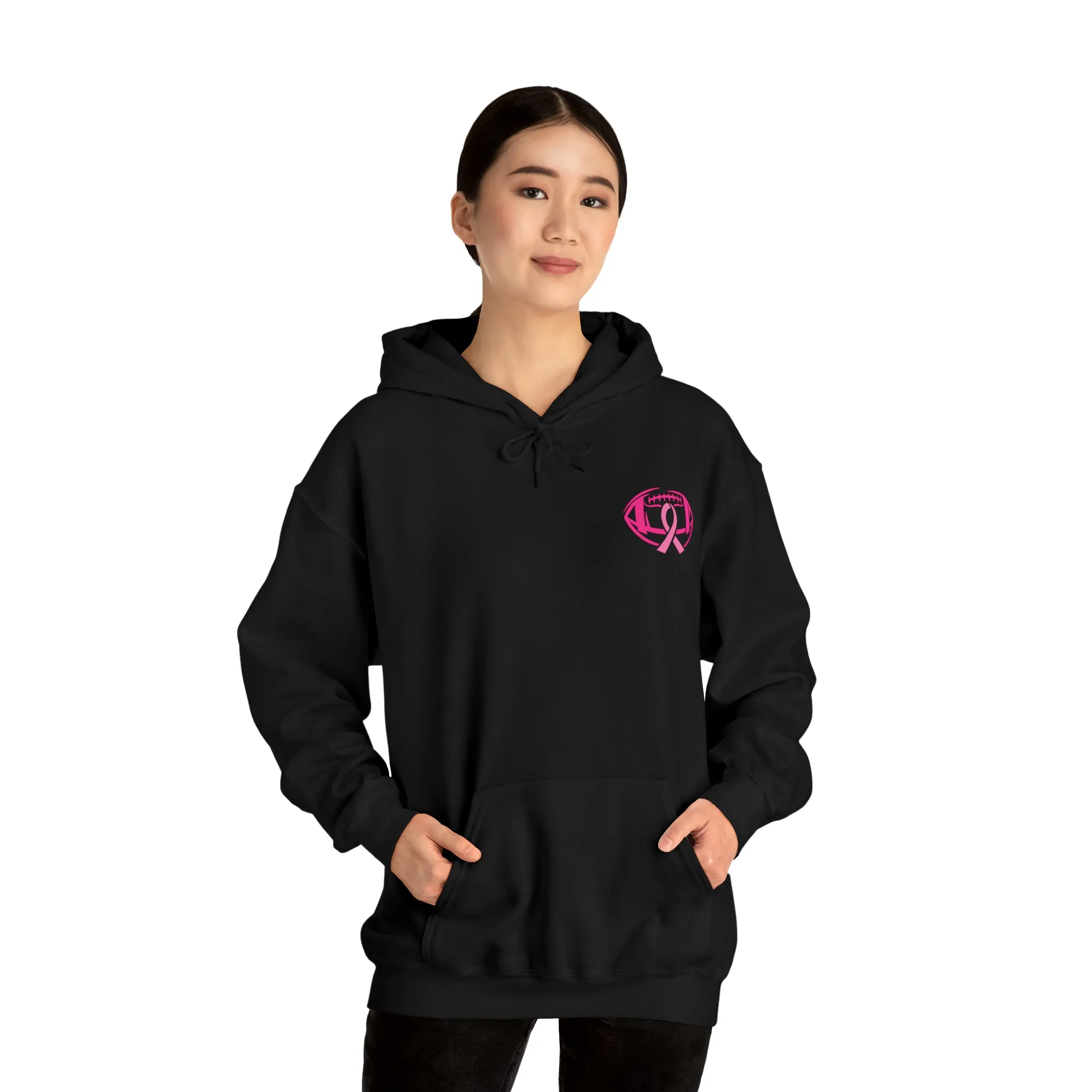 Breast Cancer Pink Football Hooded Sweatshirt