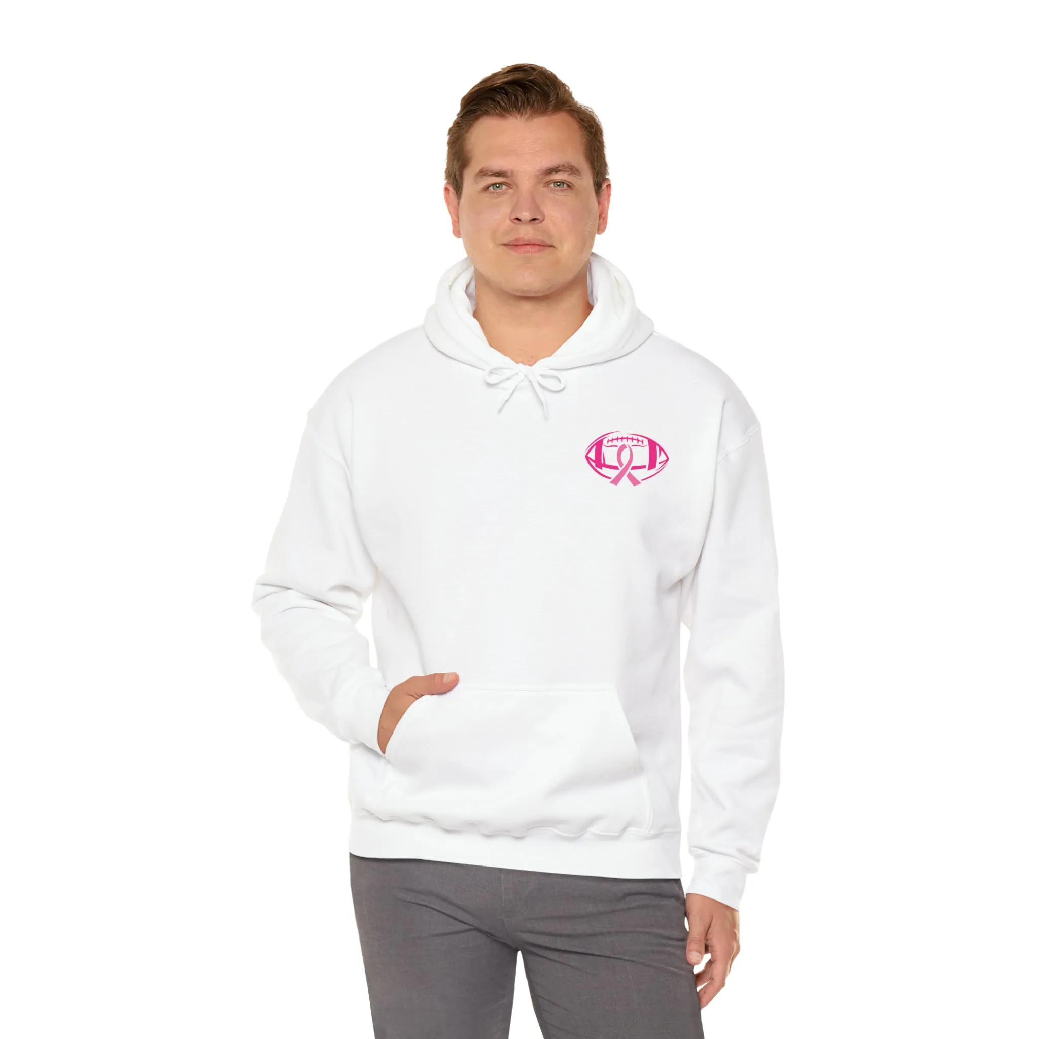 Breast Cancer Pink Football Hooded Sweatshirt