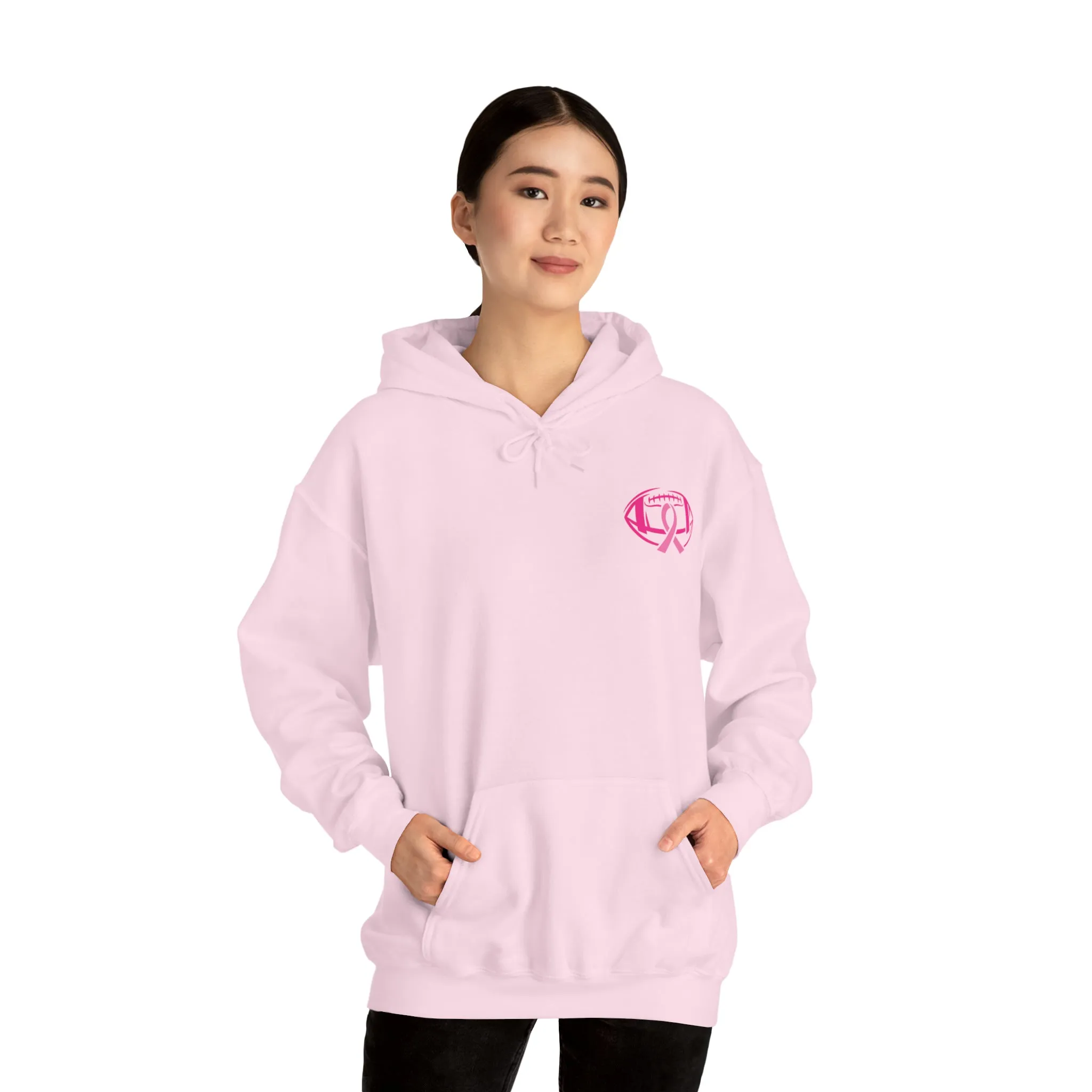 Breast Cancer Pink Football Hooded Sweatshirt