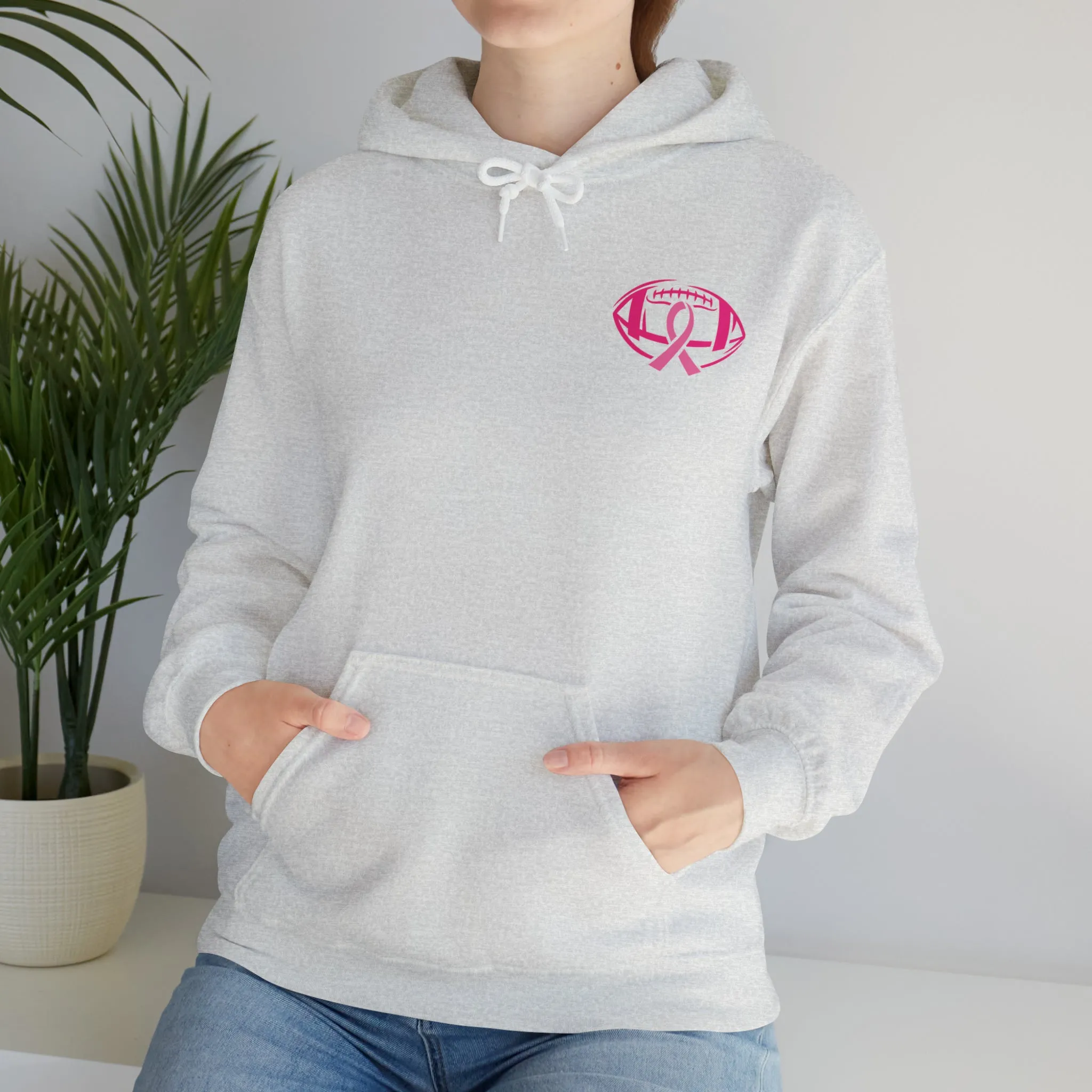 Breast Cancer Pink Football Hooded Sweatshirt