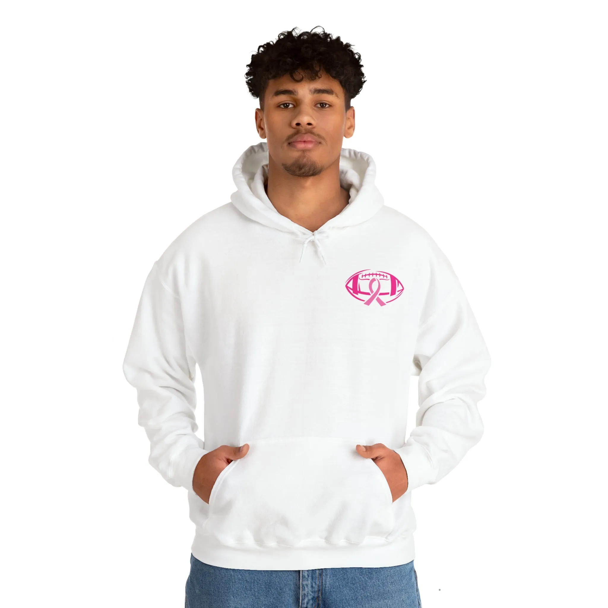 Breast Cancer Pink Football Hooded Sweatshirt