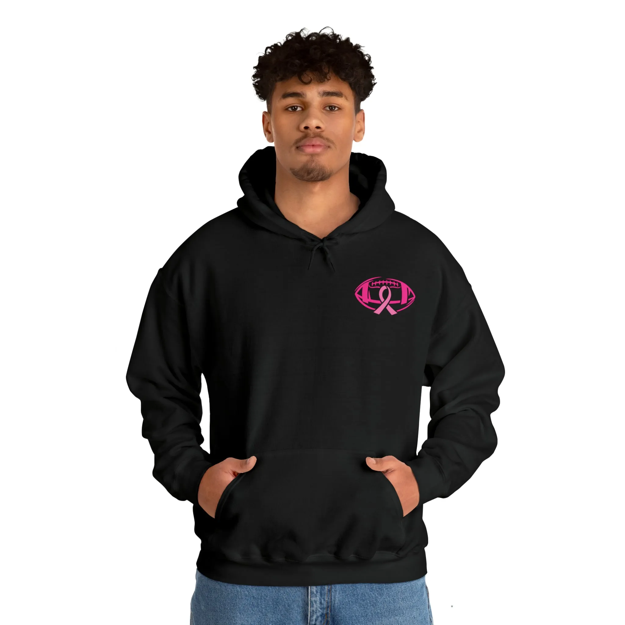 Breast Cancer Pink Football Hooded Sweatshirt