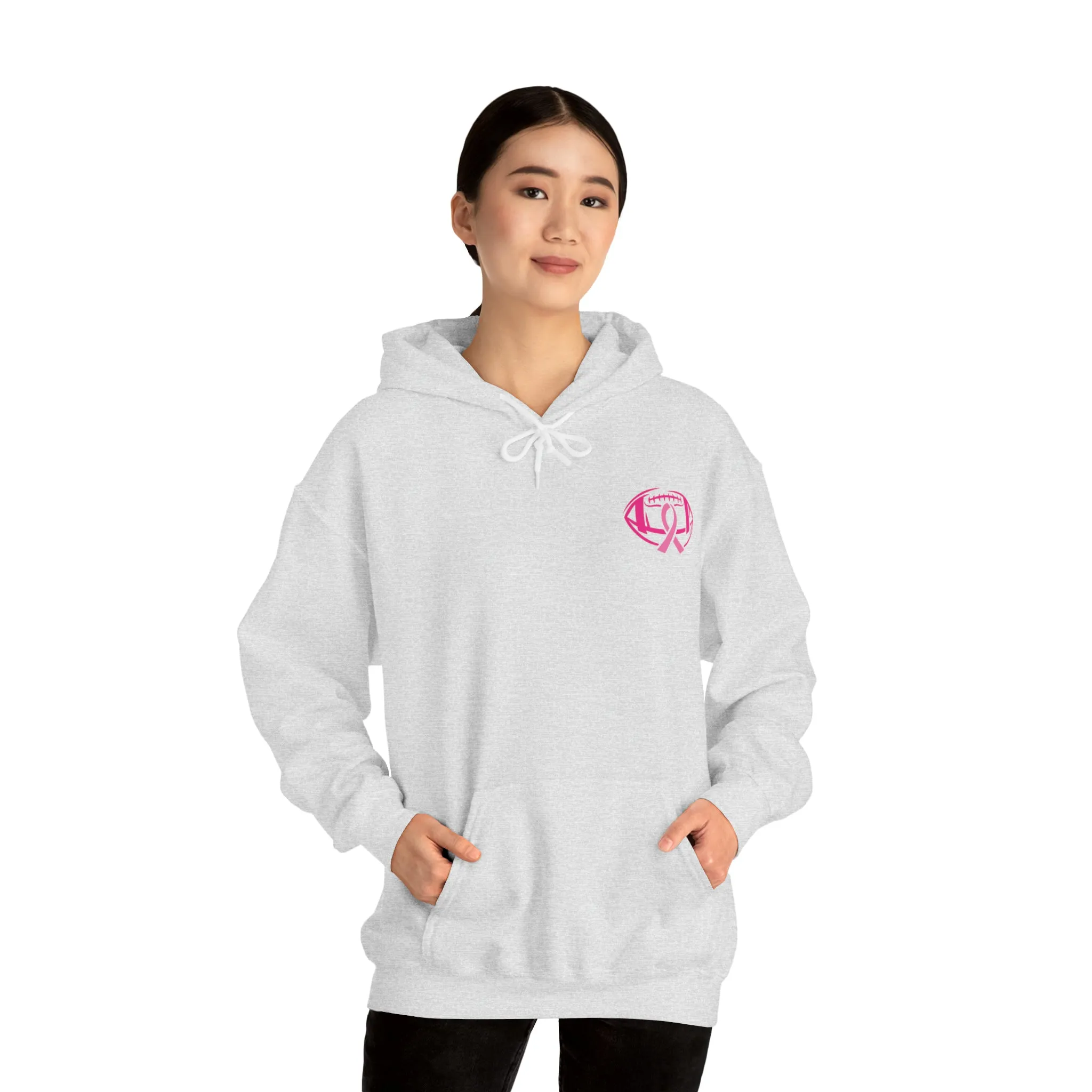 Breast Cancer Pink Football Hooded Sweatshirt