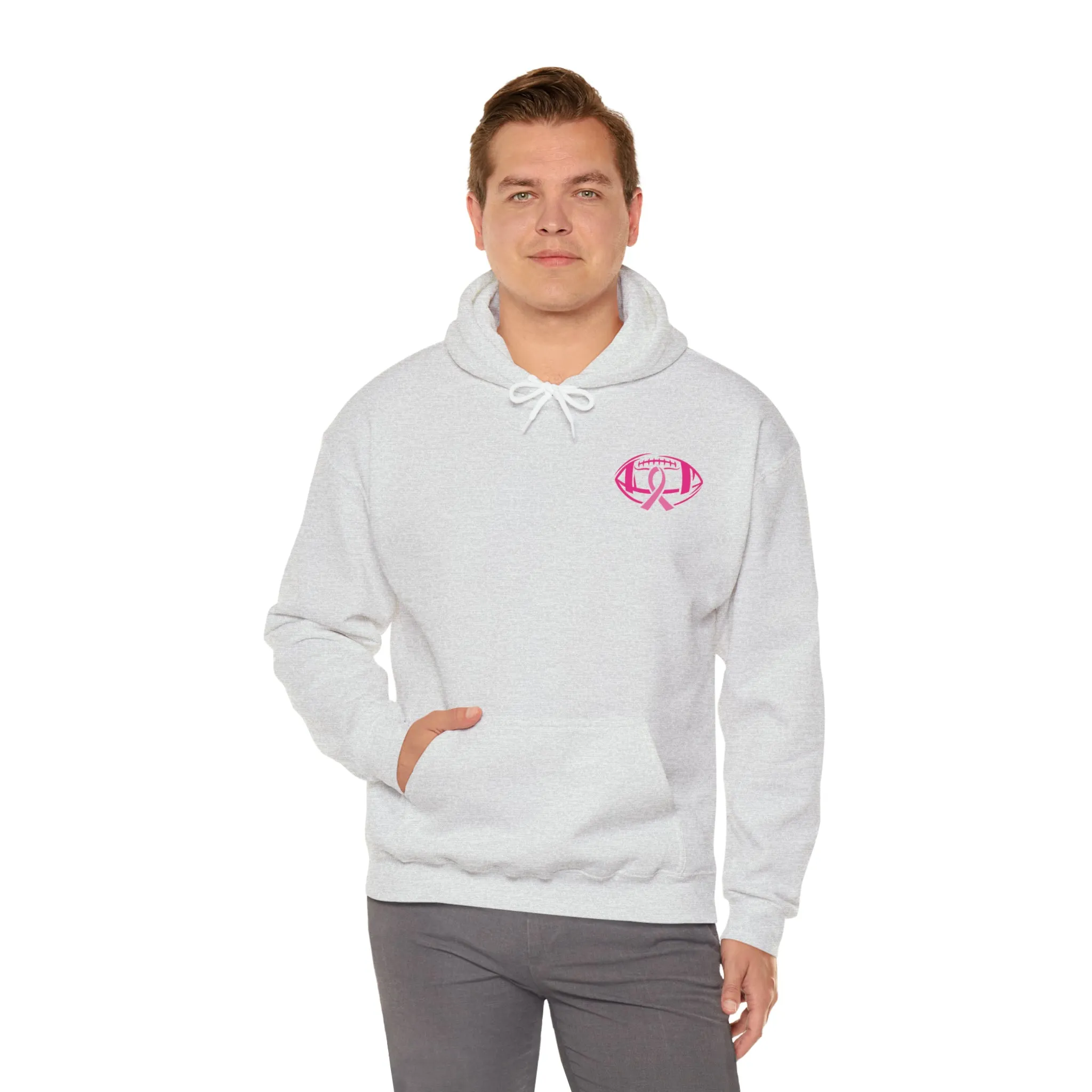 Breast Cancer Pink Football Hooded Sweatshirt