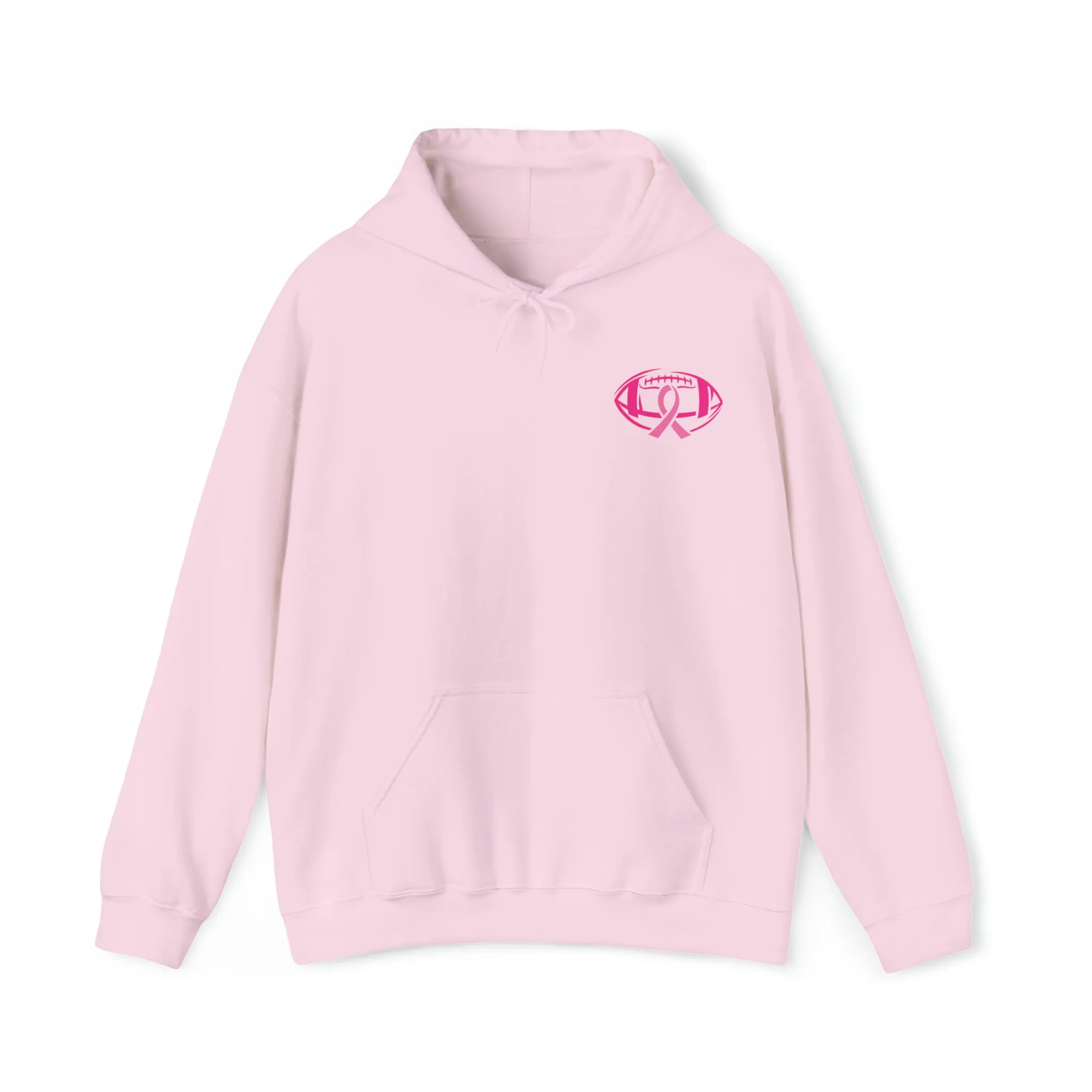 Breast Cancer Pink Football Hooded Sweatshirt