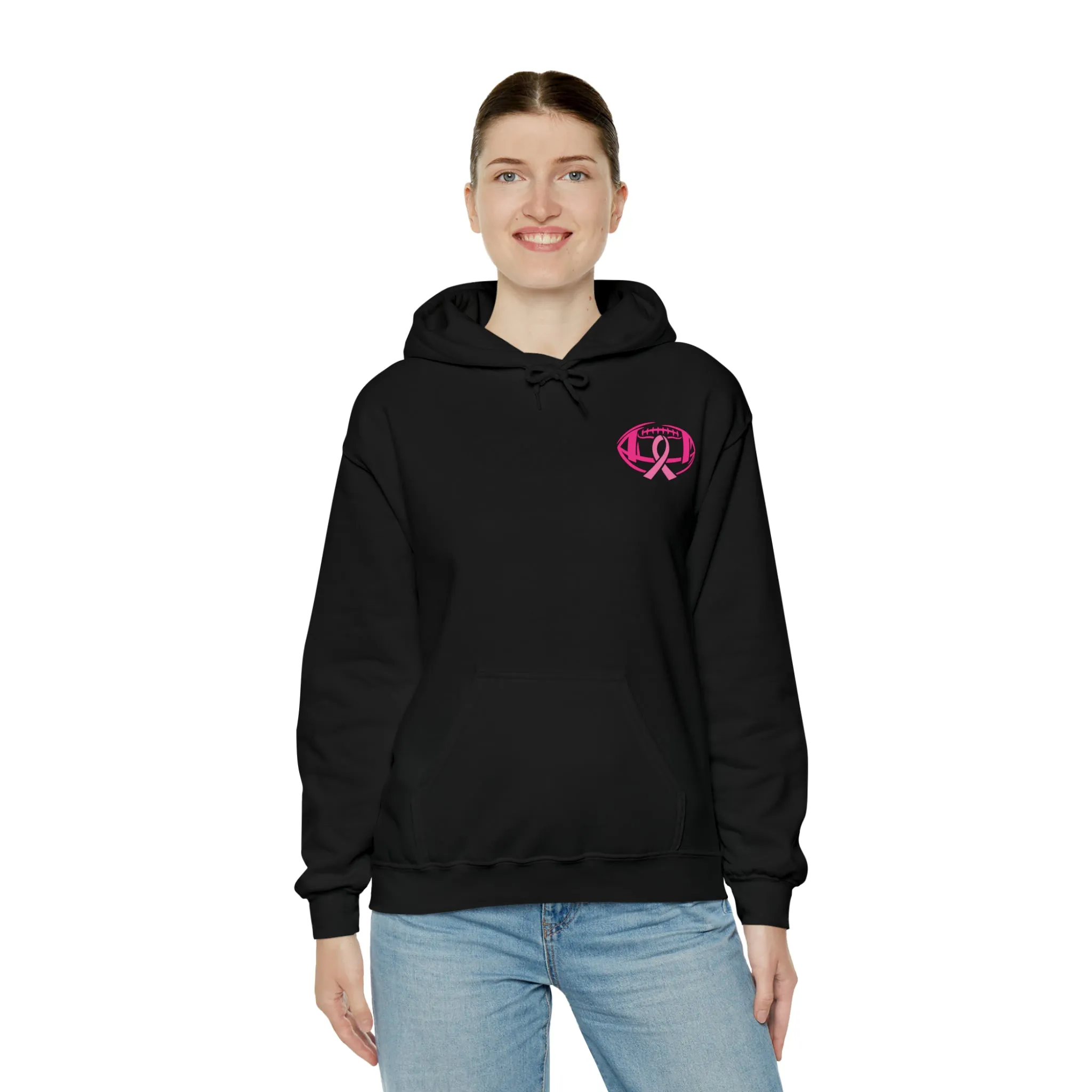 Breast Cancer Pink Football Hooded Sweatshirt