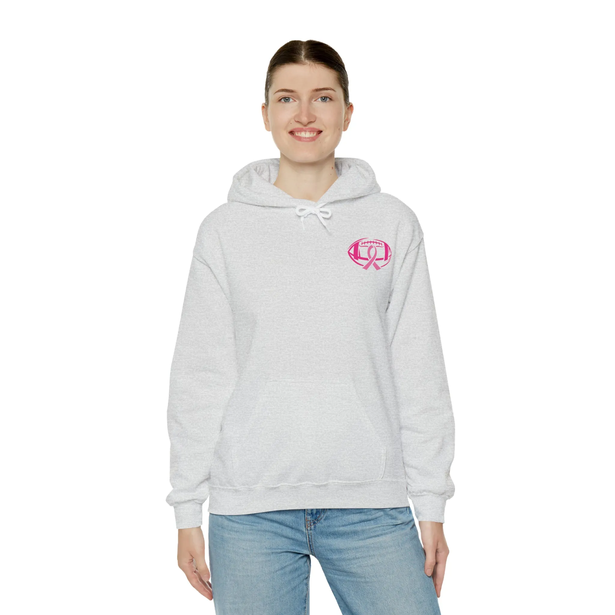 Breast Cancer Pink Football Hooded Sweatshirt