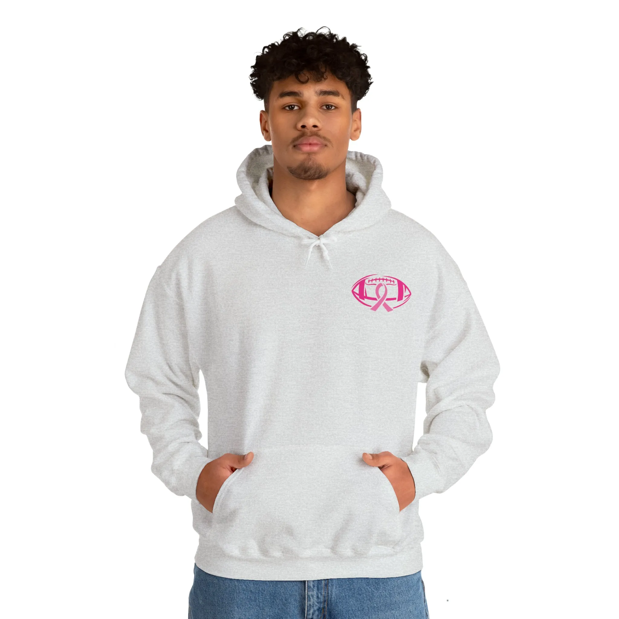 Breast Cancer Pink Football Hooded Sweatshirt