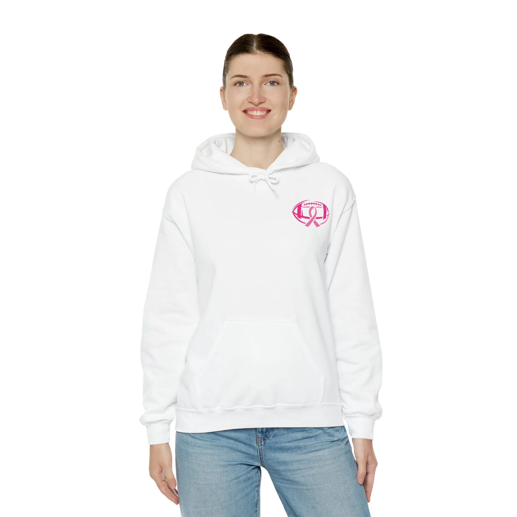 Breast Cancer Pink Football Hooded Sweatshirt