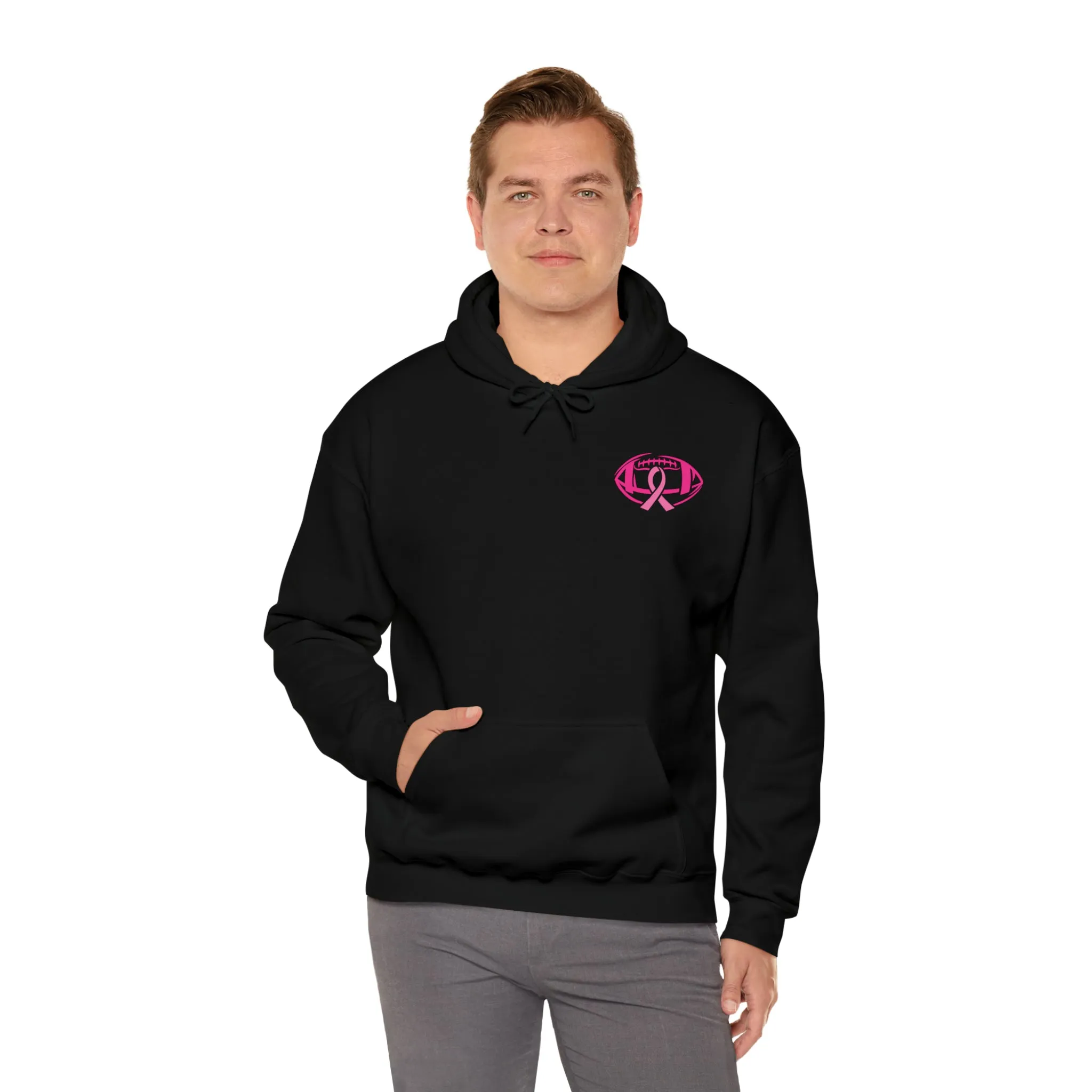 Breast Cancer Pink Football Hooded Sweatshirt