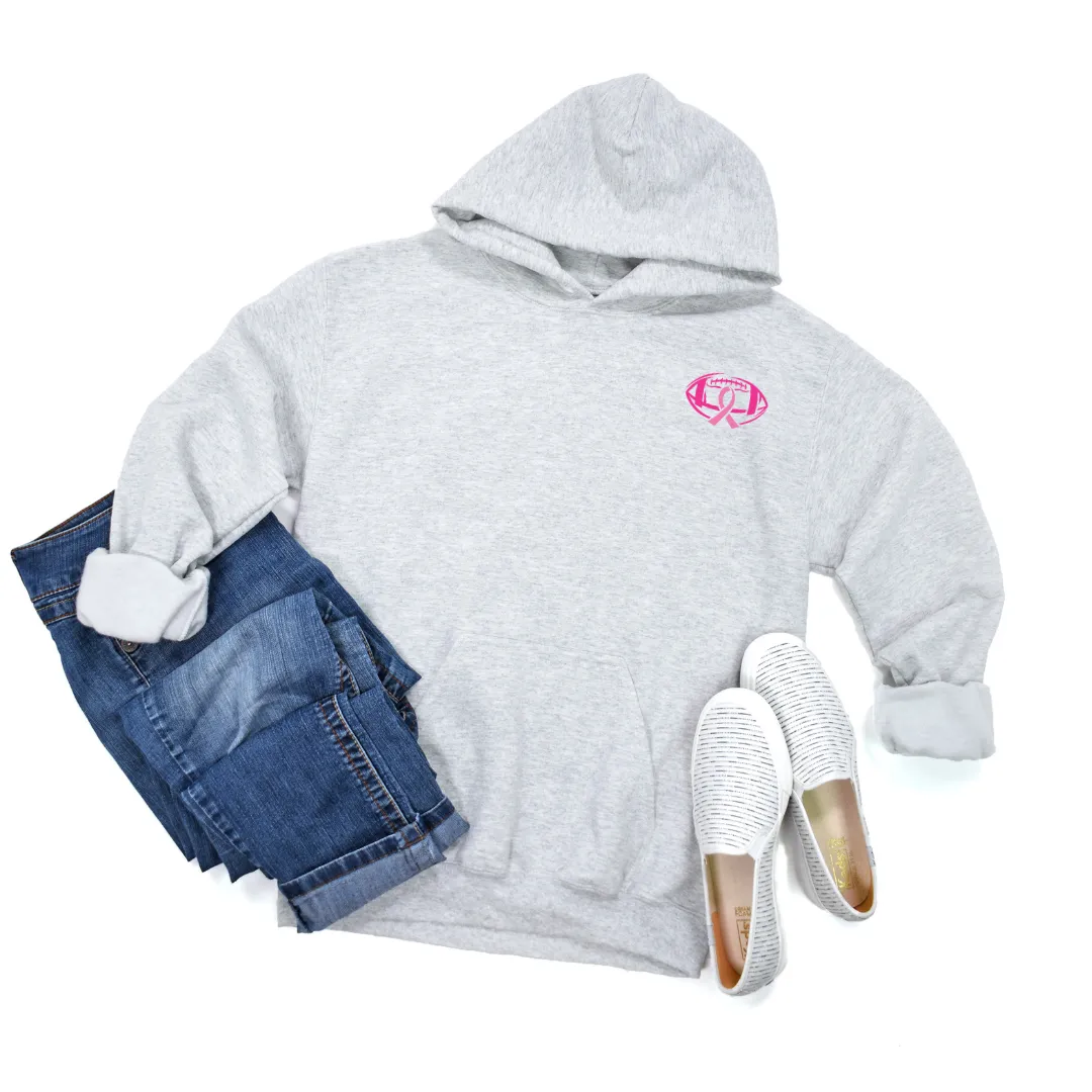 Breast Cancer Pink Football Hooded Sweatshirt