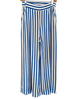 Bright Winter Blue Stripe Wide Leg Pant