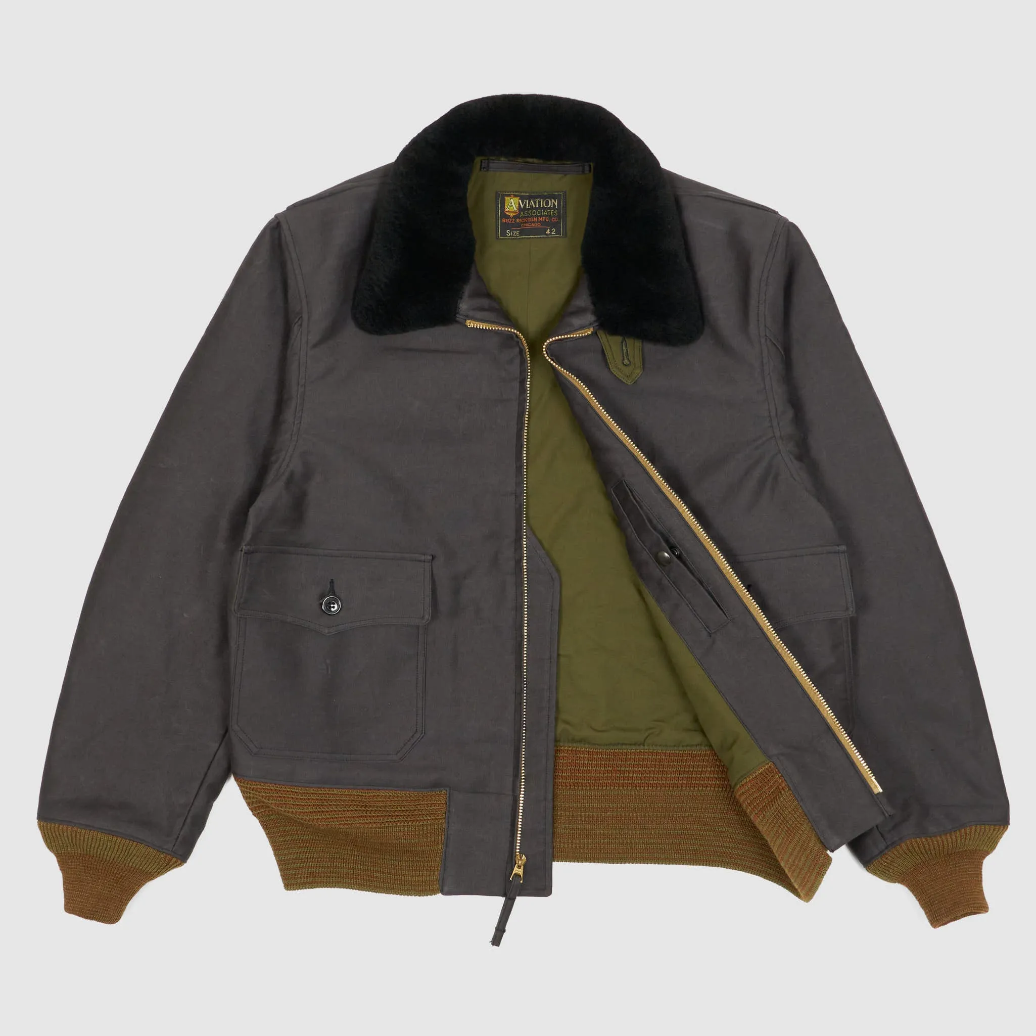 Buzz Rickson's G1 Jungle Cloth Shearling Collar Jacket