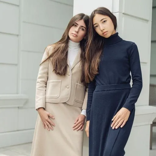Camel Wool Button Skirt