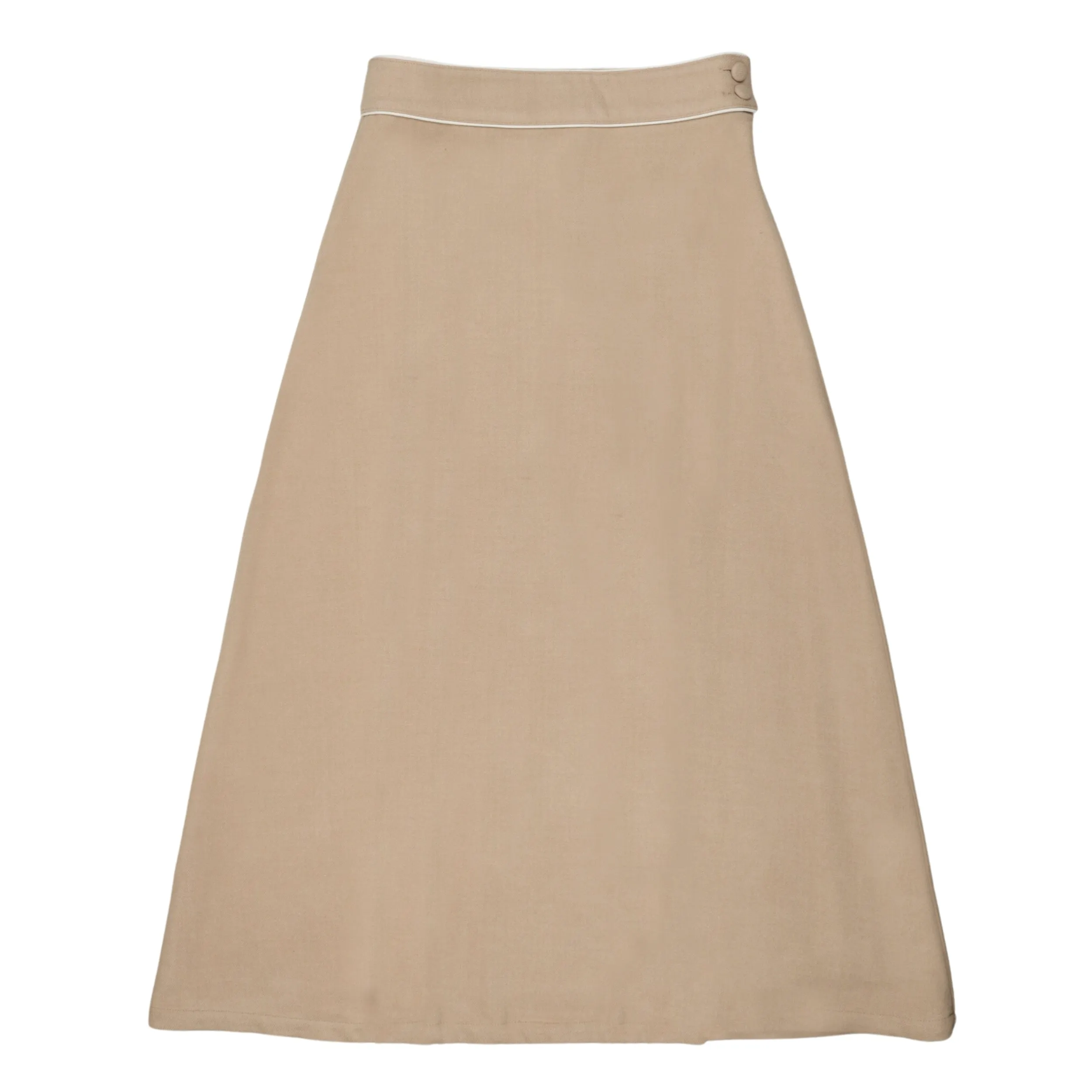 Camel Wool Button Skirt