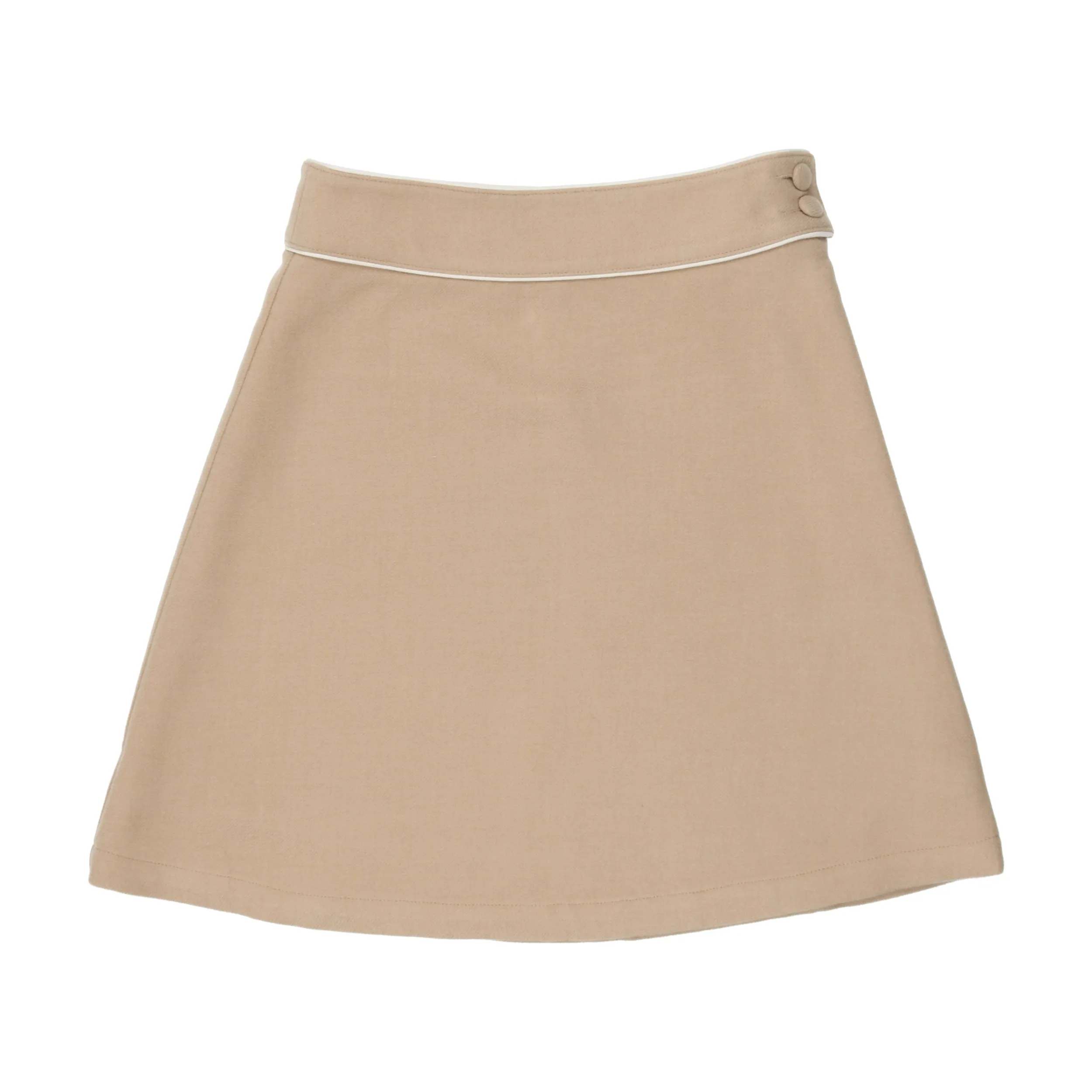 Camel Wool Button Skirt