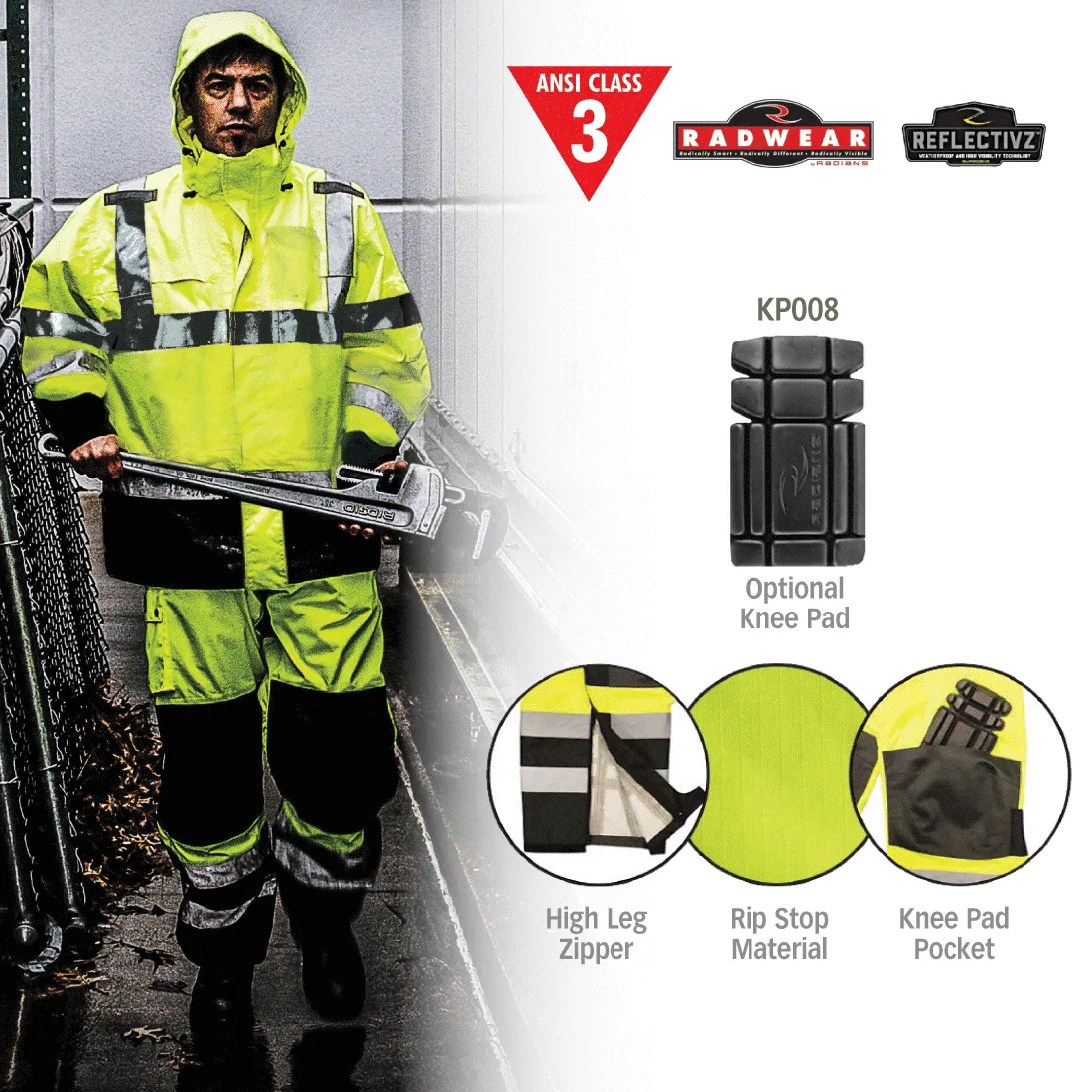 Class E Rip Stop Rain Pants - Lime - 5XL