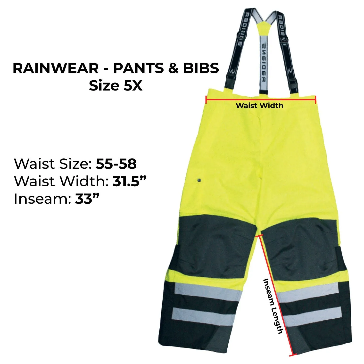 Class E Rip Stop Rain Pants - Lime - 5XL