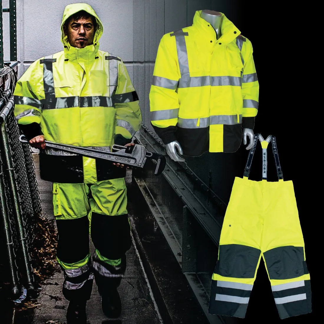 Class E Rip Stop Rain Pants - Lime - 5XL