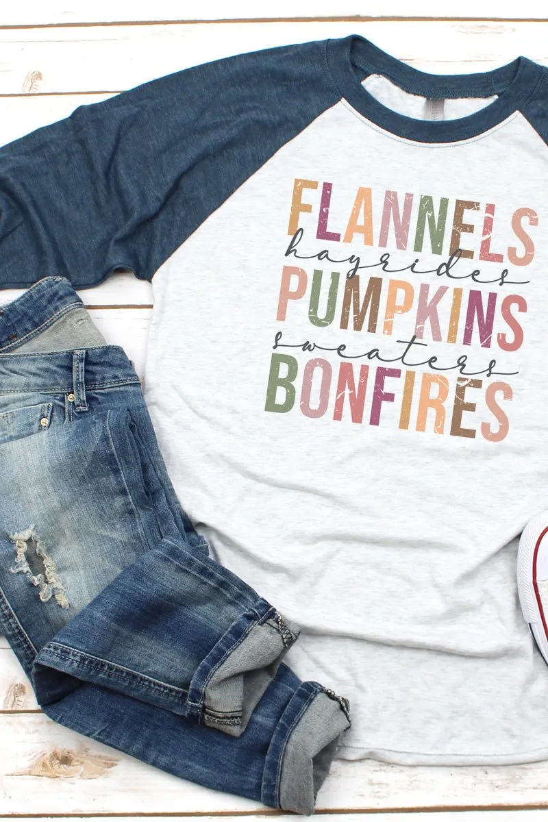 Colorblock Fall Things Tri-Blend Unisex 3/4 Raglan