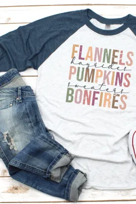 Colorblock Fall Things Tri-Blend Unisex 3/4 Raglan