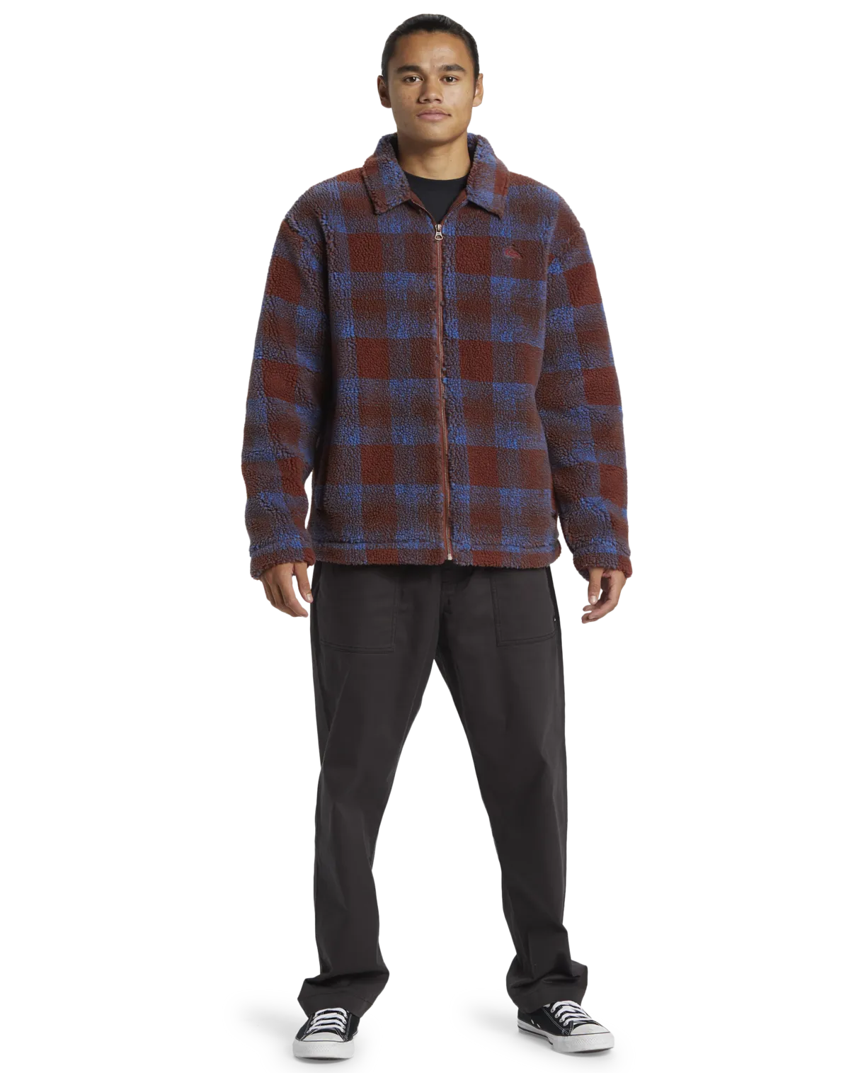 Deck Zip Fleece Jacket in Deck Fleece-Henna