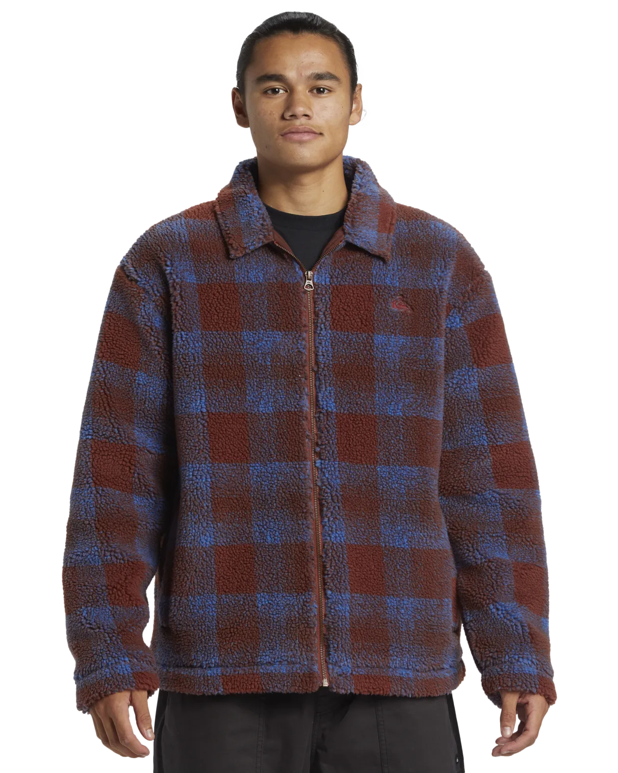Deck Zip Fleece Jacket in Deck Fleece-Henna