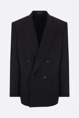 Double-breasted Grain de Poudre Wool Jacket